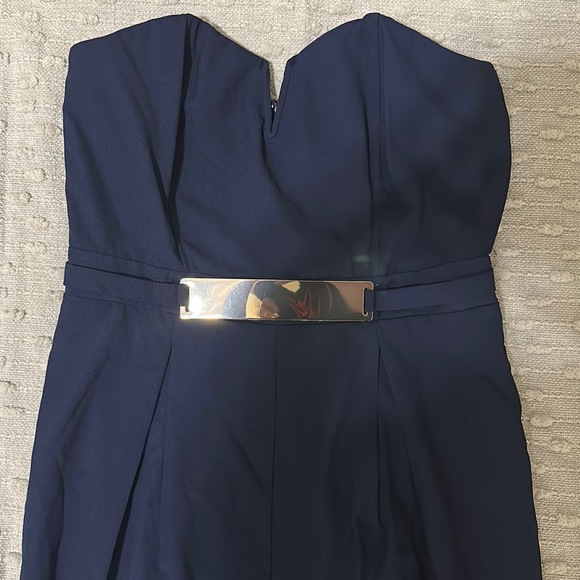 Navy Pant Romper - Picture 1 of 4